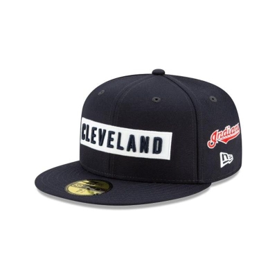 Cleveland Indians Gorra | New Era MLB Boxed Wordmark 59fifty Fitted Cap Mexico - Azules